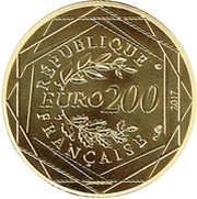 200 Euros "France" by Jean-Paul Gaultier; Gold obverse image