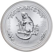 2 Dollars - Elizabeth II 4th Portrait - Year of the Monkey - Silver Bullion Coin, Australia, 2004 reverse image