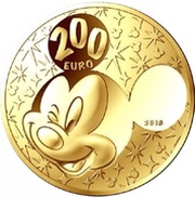 200 Euros Mickey and Minnie, France, 2018 reverse image