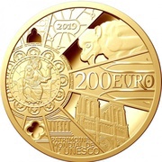 200 Euros Reconstruction Notre-Dame-de-Paris, France, 2019 reverse image