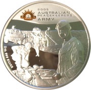 2 Dollars - Elizabeth II 4th Portrait - Australian Peacekeepers - Army, Australia, 2005 reverse image