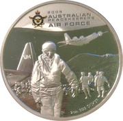 2 Dollars - Elizabeth II 4th Portrait - Australian Peacekeepers - Air Force, Australia, 2005 reverse image