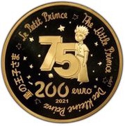 200 Euros The Little Prince, France, 2021 reverse image