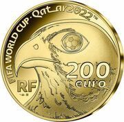 200 Euros FIFA World Cup of Football 2022 obverse image