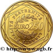 250 Euros La Semeuse, France, 2009 reverse image