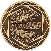 250 Euros Rooster 1st type obverse image