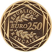 250 Euros Rooster 2nd type obverse image