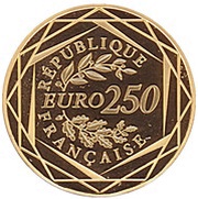 250 Euros Rooster (3rd type) obverse image