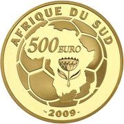 500 Euros FIFA World Cup 2010, France, 2009 reverse image