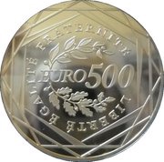 500 Euros La Semeuse, France, 2010 reverse image