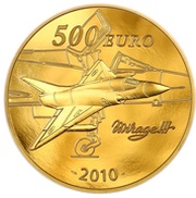 500 Euros Marcel Dassault, France, 2010 reverse image
