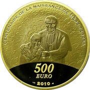 500 Euros Mother Teresa, France, 2010 reverse image