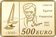 500 Euros Georges Braque; Gold Bullion, France, 2010 reverse image