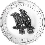 2 Dollars - Elizabeth II 4th Portrait - Kookaburra, Australia, 2006 reverse image