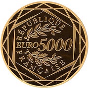 5000 Euros Rooster; 1st type obverse image