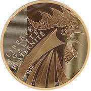 5000 Euros Rooster; 1st type, France, 2014 reverse image