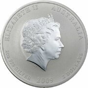 2 Dollars - Elizabeth II 4th Portrait - Year of the Ox - Silver Bullion Coin obverse image