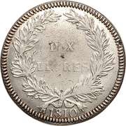 10 Livres - Napoleon I, France, 1810 reverse image