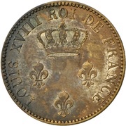 2 Sous Colonie de Cayenne; Louis XVIII obverse image