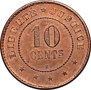 10 Centimes Essai, France, 1887 reverse image