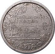 50 Centimes, France, 1949 reverse image