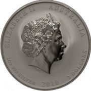 2 Dollars - Elizabeth II 4th Portrait - Year of the Tiger - Silver Bullion Coin obverse image