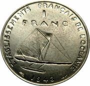 1 Franc Essai, raised design reverse image