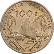 100 Francs with IEOM, France, 1976-2005 reverse image