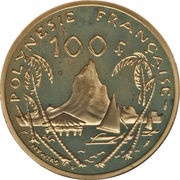 100 Francs Gold Piedfort, France, 1979 reverse image