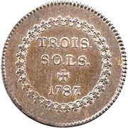 3 Sols - Louis XVI, France, 1787 reverse image