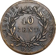 10 Centimes - Charles X, France, 1825-1829 reverse image