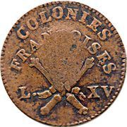 3 Sols 9 Deniers Countermarked 12 Deniers of Louis XV obverse image