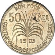 50 Centimes Piedfort, France, 1903 reverse image