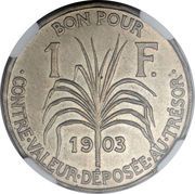 1 Franc Essai, France, 1903 reverse image