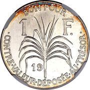 1 Franc Essai, Silver, France, 1903 reverse image