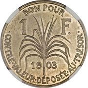 1 Franc Piedfort, France, 1903 reverse image