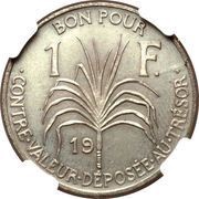 1 Franc Essai, Bronze, France, 1921 reverse image