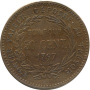 50 Centimes, France, 1897-1922 reverse image