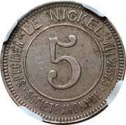5 Centimes Le Nickel obverse image