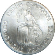 1 Franc Essai aluminium, flat rim obverse image