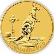 2 Dollars - Elizabeth II 4th Portrait - Mini Roo - Gold Bullion Coin, Australia, 2012 reverse image