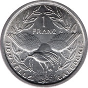 1 Franc without IEOM, France, 1971 reverse image