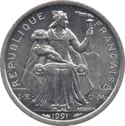 1 Franc with IEOM obverse image