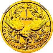 1 Franc Piedfort gold, France, 1979 reverse image