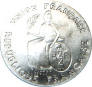 2 Francs Essai aluminium, flat rim obverse image