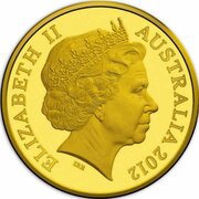 2 Dollars - Elizabeth II 4th Portrait - Australian Miniature Money Gold Proof obverse image