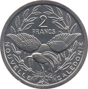 2 Francs with IEOM, France, 1973-2020 reverse image