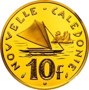 10 Francs Piedfort gold, France, 1979 reverse image
