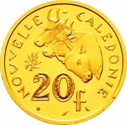 20 Francs Piedfort gold, France, 1967 reverse image