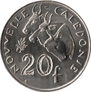 20 Francs with IEOM, France, 1972-2005 reverse image